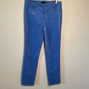 Talbots Women's Size 4 Blue Corduroy Straight Leg Pants‎ High Waist NWT